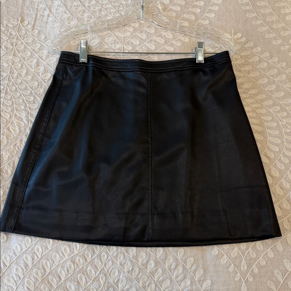 J.Crew Black Faux Leather Mini Skirt